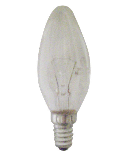Incandescent Candle Lamp 40 Watt SES base Clear Plain
